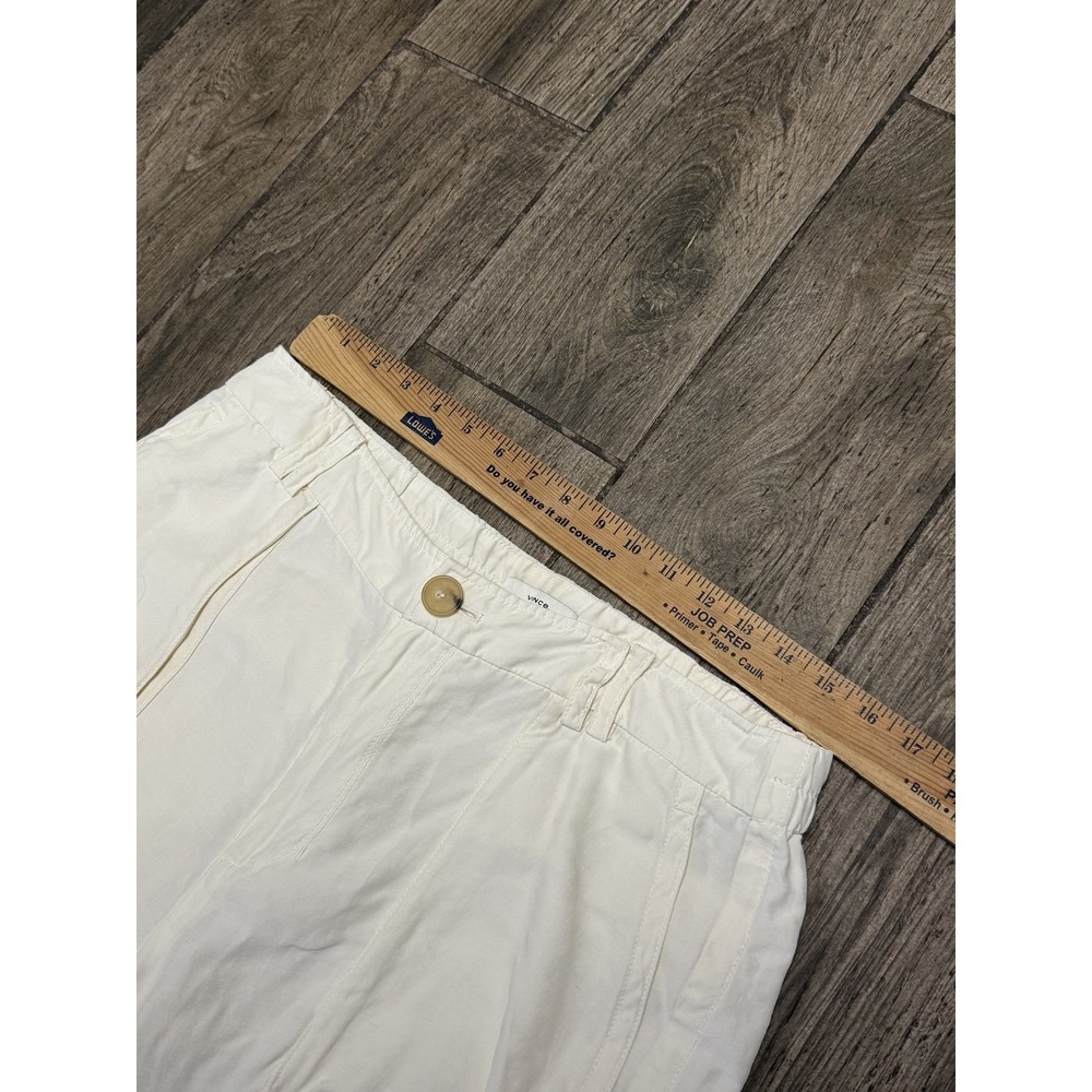 Vince Cargo Pants Womens 10 White Linen Blend Utility Relaxed Fit Pocket Casual - Picture 5 of 8